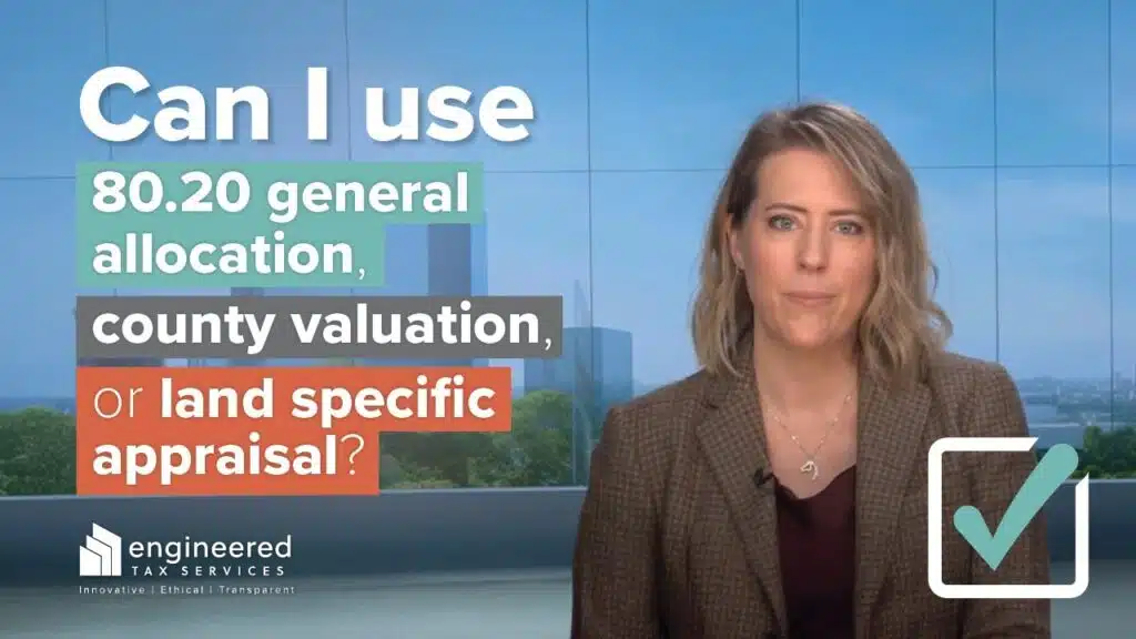 Land Allocation: Can I Use the 80/20 Split or County Tax Value?