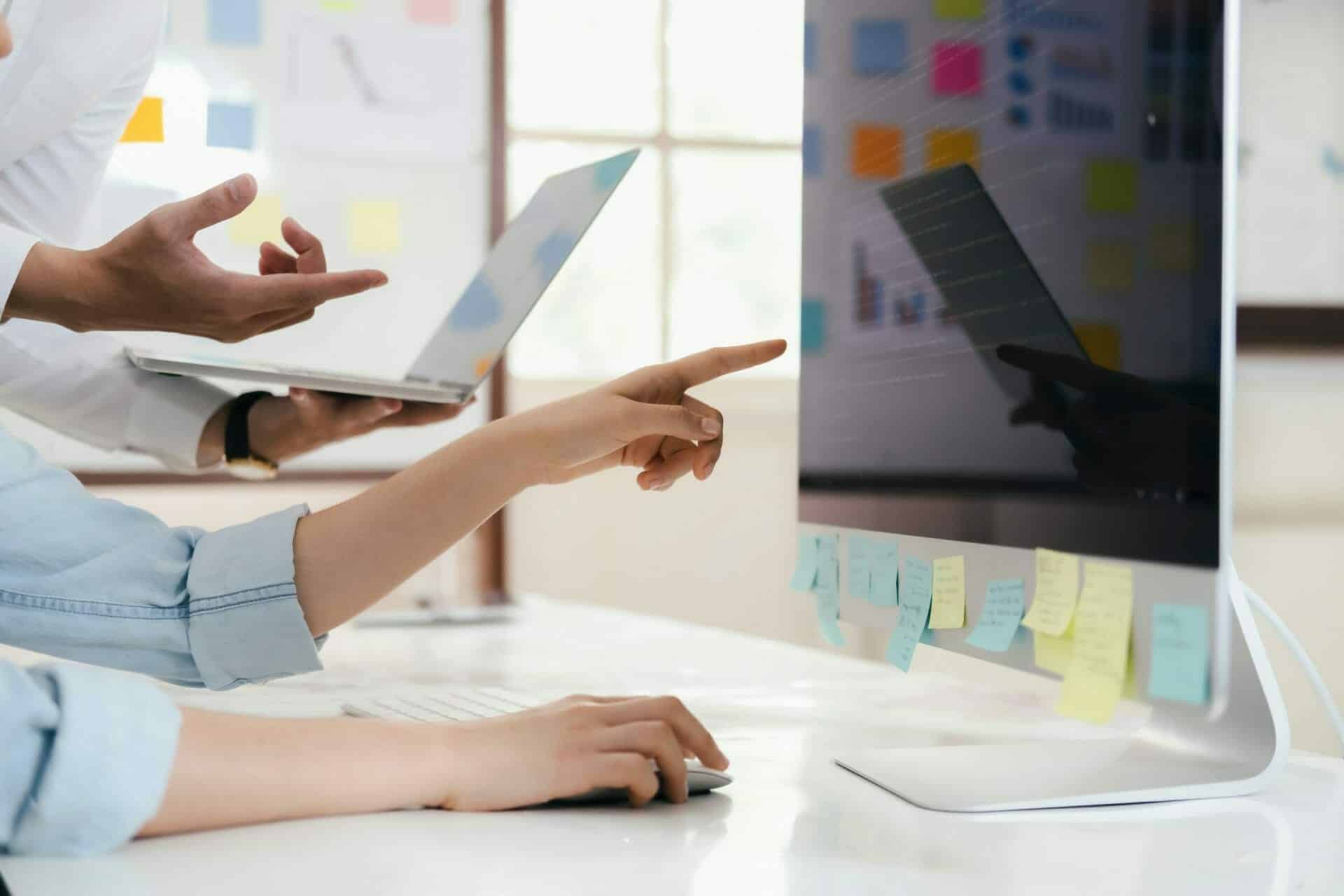 Software developer team working on new computer software project